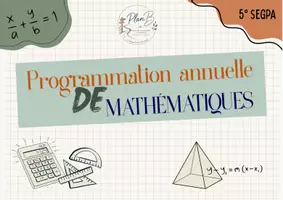 Aperçu - Préparation de séquence / Séquence complète - Programmation MATHS 5° - Page de couverture