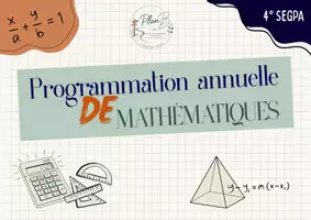 Aperçu - Préparation de séquence / Séquence complète - Programmation annuelle MATHS 4° - Page de couverture