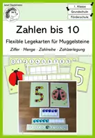 Vorschau - Fördermaterial/Inklusion - Zahlen bis 10 – Flexible Legekarten mit Muggelsteinen | Mengen, Zahlverständnis & Zahlzerlegung | 1. Klasse - Deckblatt