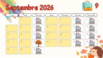 Aperçu - Affichage - Année scolaire 2026 2027 (ZONE B) - Page de couverture