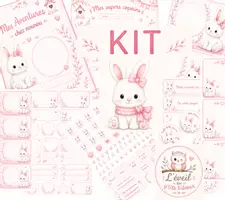 Aperçu - Affichage - Kit cahier et étiquettes lapin - Page de couverture