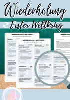Vorschau - Arbeitsblätter - Erster Weltkrieg – Wiederholung & Zusammenfassung - Deckblatt