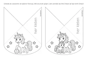 Vorschau - Mal- und Bastelvorlagen - Einhornklasse - Ecklesezeichen (Klassentier) - Seite 3