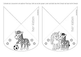 Vorschau - Mal- und Bastelvorlagen - Zebraklasse - Ecklesezeichen (Klassentier) - Seite 3