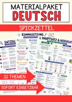 Vorschau - Merkblätter - Spickzettel Deutsch Paket Deutschunterricht Spickzettel Merkblätter Deutsch - Deckblatt