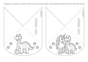 Vorschau - Mal- und Bastelvorlagen - Dinoklasse - Ecklesezeichen (Klassentier) - Seite 3