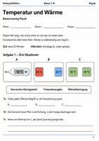 Vorschau - Arbeitsblätter - Temperatur und Wärme Basisscreening Klasse 7–8 - Deckblatt