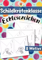 Vorschau - Mal- und Bastelvorlagen - Schildkrötenklasse - Ecklesezeichen (Klassentier) - Deckblatt