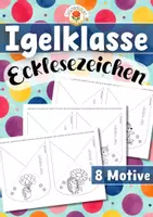 Vorschau - Mal- und Bastelvorlagen - Igelklasse - Ecklesezeichen (Klassentier) - Deckblatt