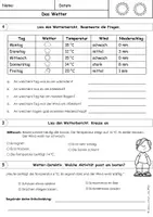Vorschau - Arbeitsblätter - Wetter Klasse 3 und 4 | Arbeitsblätter - Seite 1