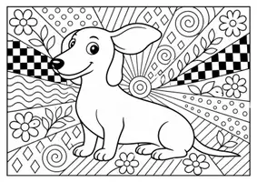 Vorschau - Mal- und Bastelvorlagen - Dackel - Pop Art Vorlagen Ausmalbilder - Seite 2