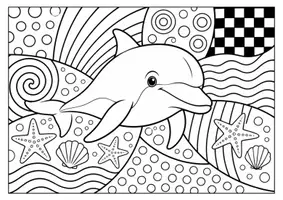 Vorschau - Mal- und Bastelvorlagen - Delfin - Pop Art Vorlagen Ausmalbilder - Seite 3