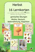 Vorschau - Arbeitsblätter - Der Herbst ist da! 16 Lernkarten,gemischte Übungen D, M, Wahrnehmung und Kognition - Deckblatt