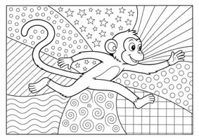 Vorschau - Mal- und Bastelvorlagen - Affe - Pop Art Vorlagen Ausmalbilder - Seite 3