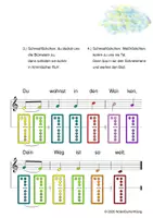 Vorschau - Arbeitsblätter - (B) 6 Kinderlieder für Herbst und Winter - Lasst uns froh und munter sein/ In meinem kleinen Apfel/ Laterne/ Alle Jahre wieder/ Schneeflöckchen/ Es regnet - Singen, Glockenspiel, Blockflöte - Spielend leichter Einstieg für Anfänger / Bunte Noten Rainbow B - Seite 2