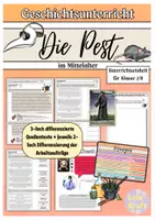 Vorschau - Arbeitsblätter - Die Pest im Mittelalter (Unterrichtseinheit, GE) - Deckblatt