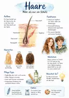 Vorschau - Arbeitsblätter - Lernposter + Arbeitsblätter zum Thema "Haare" + Lösung & MP3 + Mindmap + Infografik - Deckblatt