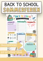 Vorschau - Arbeitsblätter - Back to School Sommerferien Ferienrückblick - Deckblatt