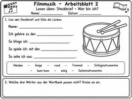 Vorschau - Stundenentwürfe - Filmmusik entdecken – Lesen, Rechtschreibung & Rechnen | 9 Arbeitsblätter + Lösungen | 1. & 2. Klasse - Seite 2