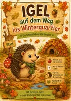 Vorschau - Spiele - Igel auf dem Weg ins Winterquartier- Würfelspiel für den Herbst - Deckblatt