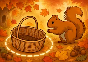 Vorschau - Spiele - Eichhörnchen sammelt Vorräte- Mengen- und Würfelspiel für den Herbst - Seite 1