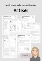Vorschau - Arbeitsblätter - Bestimmter oder unbestimmter Artikel (inkl. Silbenschrift) - Deckblatt