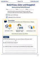 Vorschau - Arbeitsblätter - Bedürfnisse und Knappheit Basisscreening Klasse 7–8 - Deckblatt