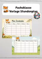 Vorschau - Anderer Materialtyp - Fuchsklasse Vorlage Stundenplan - Deckblatt