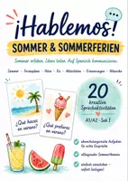 Vorschau - Arbeitsblätter - ¡Hablemos! Mehr Spanisch sprechen! - 20 Sprechanlässe für Spanisch zu Sommer, Sommerferien & Schulstart - Deckblatt