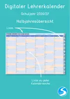 Vorschau - Anderer Materialtyp - Digitaler Lehrerkalender 2026/27 - 7h-Stunden-Version - Seite 1