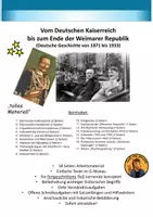 Vorschau - Unterrichtsreihen - Deutsches Reich, 1. Weltkrieg, Weimarer Republik (G-Niveau) - Deckblatt