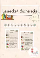 Vorschau - Poster - Leseecke/ Bücherecke Regeln/ Wimpel (Kl. 1-4) - Deckblatt
