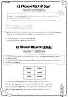 Vorschau - Arbeitsblätter - les pronoms relatifs dont, lequel et qui avec prépositions - Deckblatt