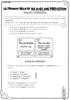 Vorschau - Arbeitsblätter - les pronoms relatifs dont, lequel et qui avec prépositions - Seite 1