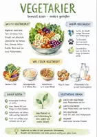 Vorschau - Arbeitsblätter - Lernposter + Arbeitsblatt "Vegetarier" + Onlineübung & MP3 + Mindmap + Infografik - Deckblatt