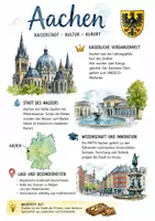 Vorschau - Arbeitsblätter - Lernposter + Arbeitsblätter zum Thema "Aachen" + Lösung & MP3 + Infografik - Deckblatt