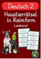 Vorschau - Arbeitsblätter - Haustier-Rätsel in Reimform – Leseband Deutsch Klasse 2 - Deckblatt