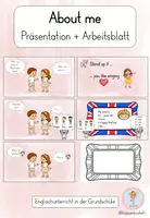 Vorschau - Arbeitsblätter - About me – Englisch in der Grundschule | Präsentation + Arbeitsblatt - Deckblatt