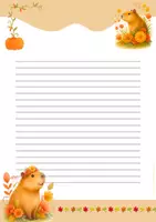 Vorschau - Anderer Materialtyp - Briefpapier Herbst | Niedliche Capybaras | Klasse 2–4 - Seite 1