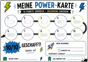 Vorschau - Arbeitsblätter - Belohnungssystem – 6 Belohnungskarten zum Punkte sammeln | Motivation & positive Verstärkung - Seite 1