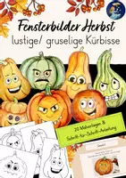 Vorschau - Arbeitsblätter - Fensterbilder Herbst - Kürbisse (lustig, gruselig) - Deckblatt