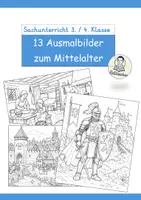 Vorschau - Arbeitsblätter - Ausmalbilder zum Mittelalter (Sachunterricht) - Deckblatt