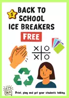 Vista previa - Unidades / Secuencias / Situaciones de Aprendizaje - FREE ice breakers BACK TO SCHOOL - Portada