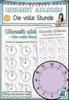 Vorschau - Arbeitsblätter - DaZ - Uhrzeit ablesen - Die volle Stunde - DaZ / Mathematik - Deckblatt