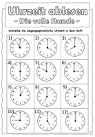 Vorschau - Arbeitsblätter - DaZ - Uhrzeit ablesen - Die volle Stunde - DaZ / Mathematik - Seite 2