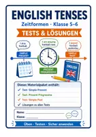 Vorschau - Arbeitsblätter - Englisch-Komplettpaket Klasse 5–6: Zeitformen, unregelmäßige Verben, Lesetexte, Lesespur & Tests - Seite 1