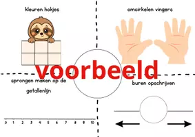 Voorbeeld - Rol en vul in & vul in - spel om getallen te oefenen - Voorblad