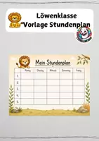 Vorschau - Anderer Materialtyp - Stundenplan Vorlage Löwenklasse - Deckblatt