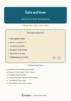 Vorschau - Arbeitsblätter - Salze und Ionen – Prüfungstraining Chemie (Klasse 9) - Seite 1