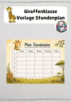 Vorschau - Anderer Materialtyp - Stundenplan Vorlage Giraffenklasse - Deckblatt